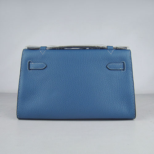 AAA Hermes Kelly 22 CM France Leather Handbag Blue H008 On Sale - Click Image to Close